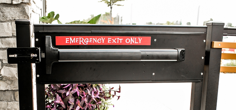 emergency push bar installation in El Granada